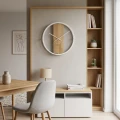 Zegar okrągły dębowy LOFT OVAL metal 50cm biały