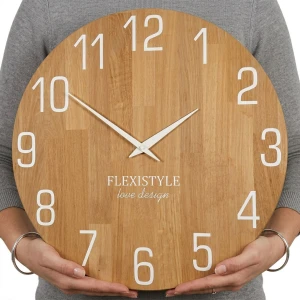 Wanduhr holz modern NATUR 50cm
