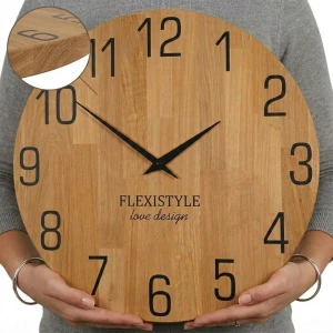 Wanduhr holz modern NATUR 50cm 