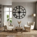 Zegar ścienny duży czarny LOFT 80cm