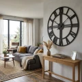 Zegar ścienny duży czarny LOFT 80cm