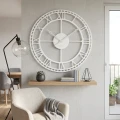 Duży metalowy zegar ścienny biały 80cm