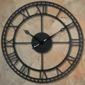 Duży metalowy zegar ścienny czarny 80cm