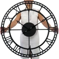 Duży metalowy zegar ścienny czarny 80cm