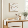 Zegar ścienny DIGITS dębowy 50cm biały