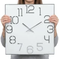 Duży zegar ścienny biały DIGIT 50cm