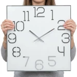Large white wall clock DIGIT 50cm