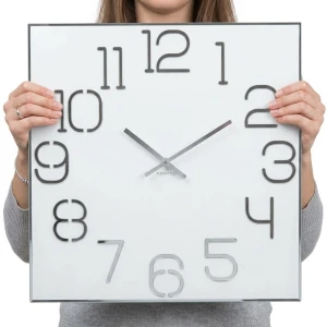 Large white wall clock DIGIT 50cm