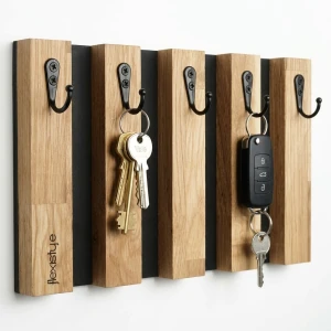 Wooden Key Holder for Keys, Clothes, Towels Slats 30cm