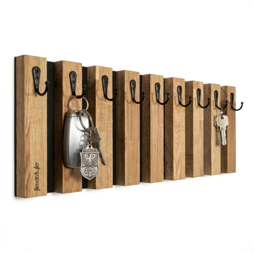 Drewniany wieszak na klucze Lamele 60cm