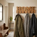 Drewniany wieszak na ścianę HOME Dębowy 50cm