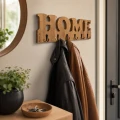Drewniany wieszak na ścianę HOME Dębowy 50cm