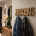 Drewniany wieszak na ścianę HOME Dębowy 50cm