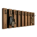Wooden Key Holder for Keys, Clothes, Towels SLATS 60cm brown