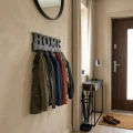 Drewniany wieszak na ścianę HOME Czarny 50cm