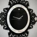 Duży czarny zegar do salonu Glamour