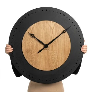 Große Wanduhr aus Eiche XXL 75 cm