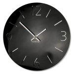 Wall clock SLIM piano black