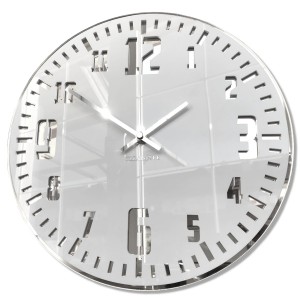 Wanduhr UNIQUE Silberspiegel 30cm