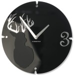 Wanduhr Hirsch schwarz matt 30cm