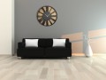 Duży zegar ścienny Roman czarny Loft 50cm wizualizacja