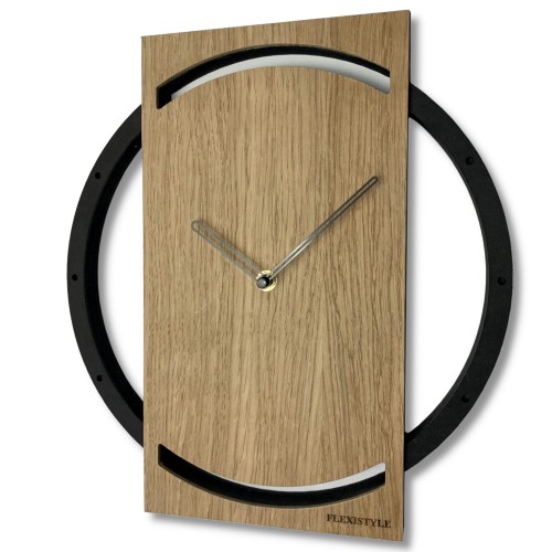 Drewniany zegar ścienny do salonu Wood Oak