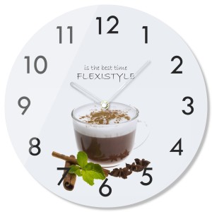 Wanduhr aus Glas Kaffee 4 30cm