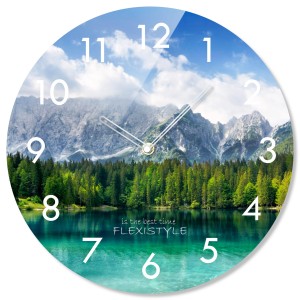 Wanduhr aus Glas Berg 30cm
