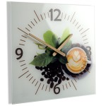 Wanduhr aus Glas KAFFEE quadratische 30cm
