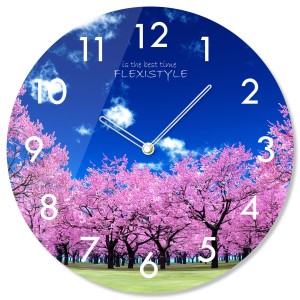 Wanduhr aus Glas Blumen 30cm