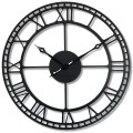 Duży metalowy zegar ścienny czarny 80cm