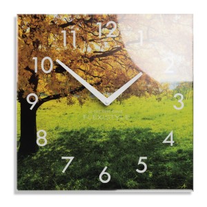 Wanduhr aus Glas HERBSTBAUM