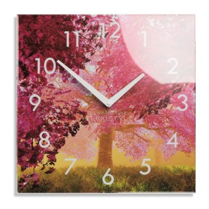 Wanduhr aus Glas BLÜHENDER BAUM  