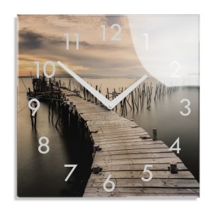 Wanduhr aus Glas HERBSTBRÜCKE