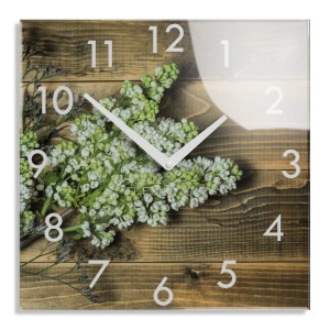 Wanduhr aus Glas Fliederbund