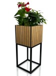  Flowerbed LOFT FIORINO with lamellas 22x22x50 cm