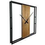 Quadratische Eichenuhr LOFT SQUARE Metall 80cm