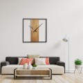 Zegar kwadratowy dębowy LOFT SQUARE metal 80cm wizualizacja