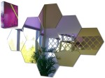 Hexagon dekorative Spiegel Gold gesetzt