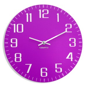 Lesbare Wanduhr FACILE Violet 30cm