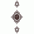 Duży czarny zegar do salonu Glamour Wenge