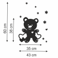 Lustro do pokoju dziecka Sweet Teddy Bear naklejane Wymiary