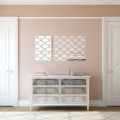 Lustro do salonu duże Pióra Sowy 140 x 70cm naklejane wizualizacja