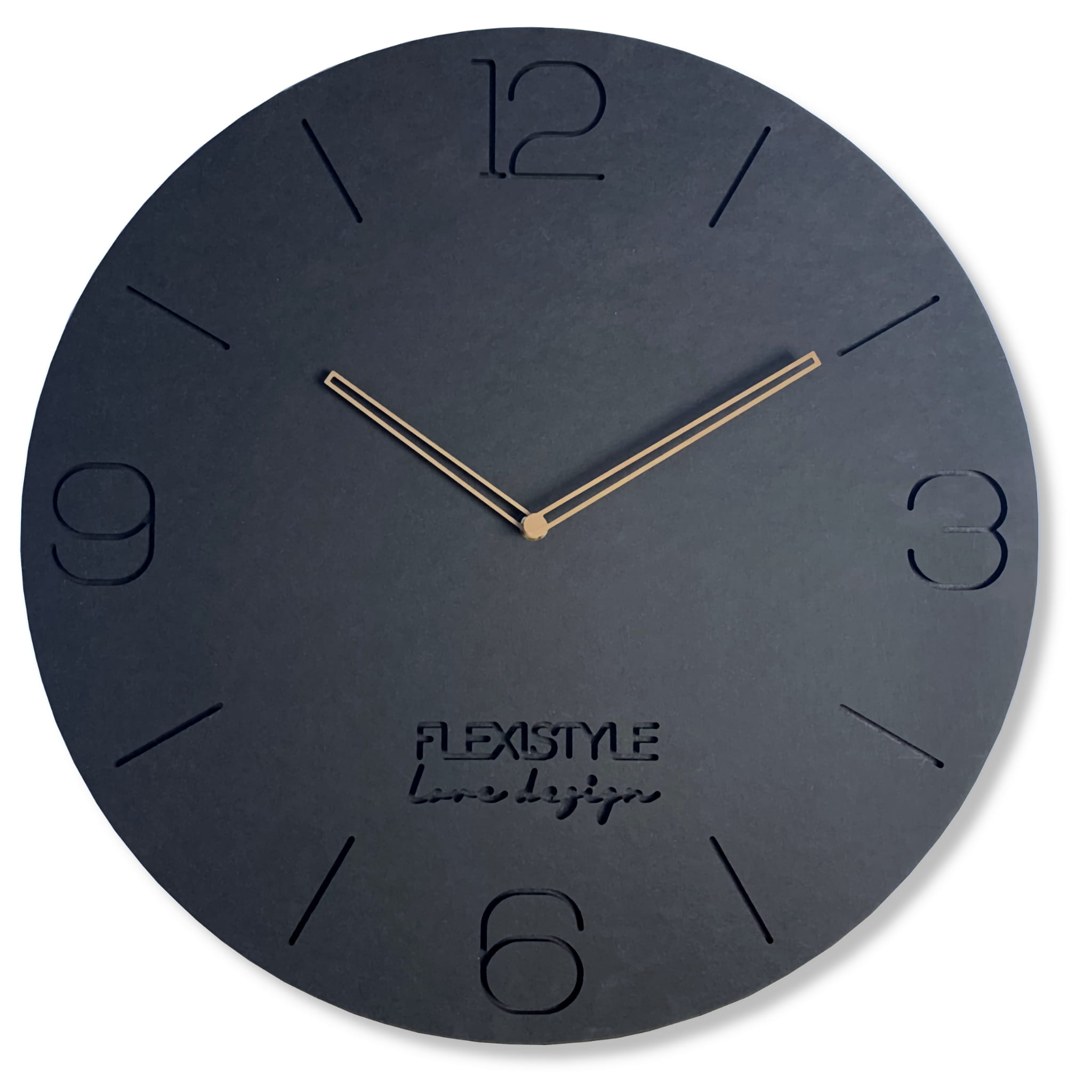 CalleaDesign Wanduhr Filippo Mit Pendel – Schwarz, 20x50cm – Batteriebetrieben